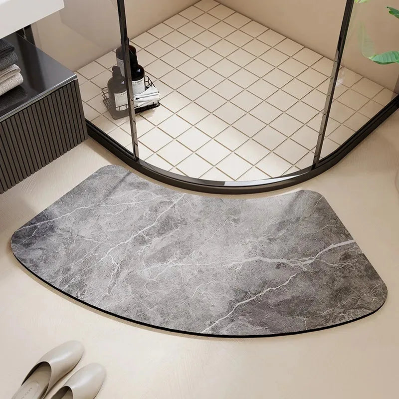 Curved bath mat