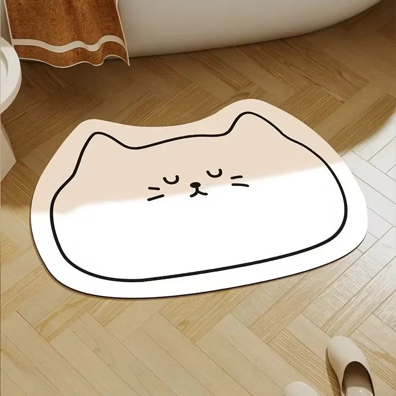 Cute Cat Head Bath Mat