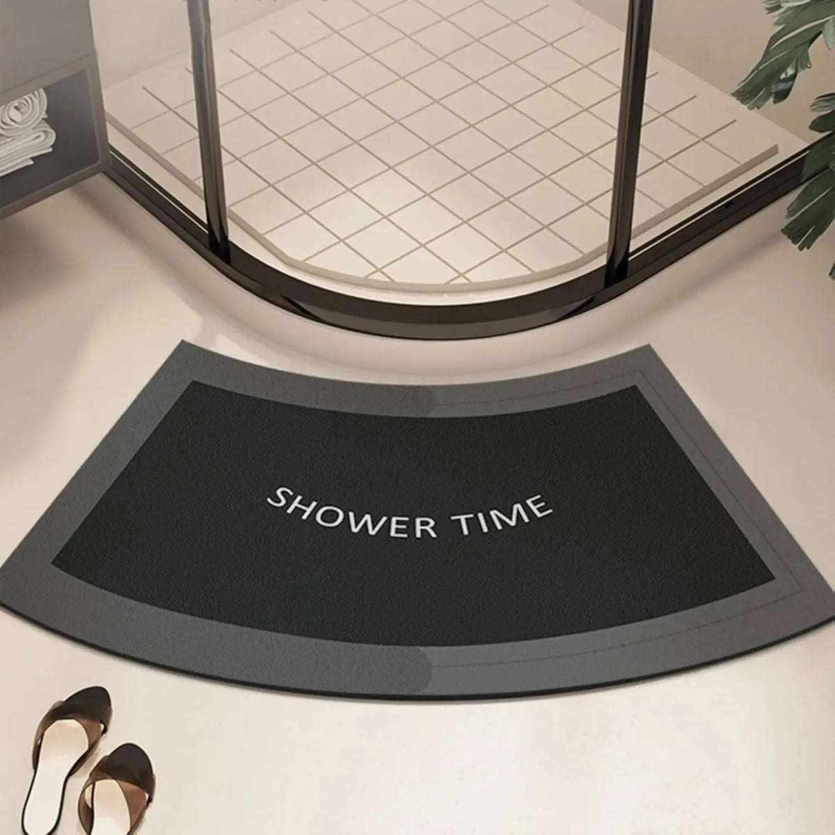Shower Time Bath Mat in Charcoal