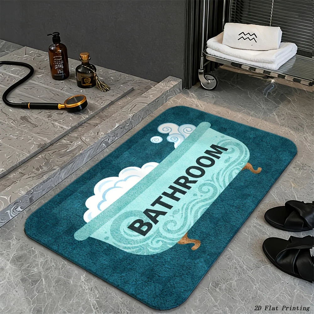 Tub sesign bath mat in teal