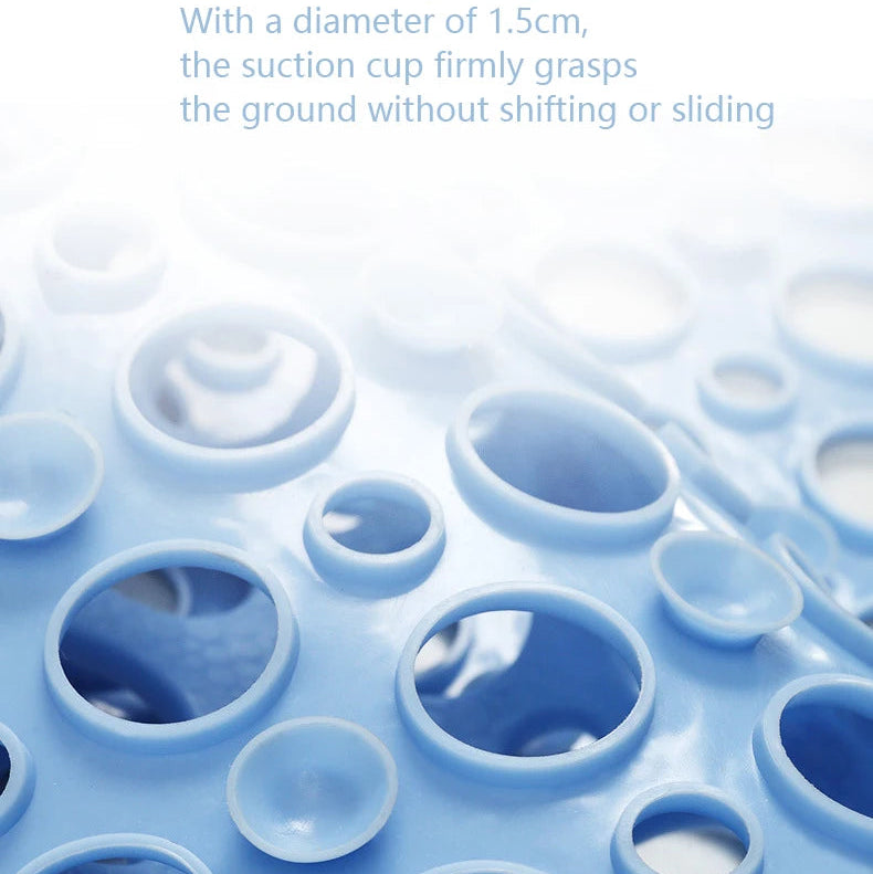 Blue anti slip shower mat