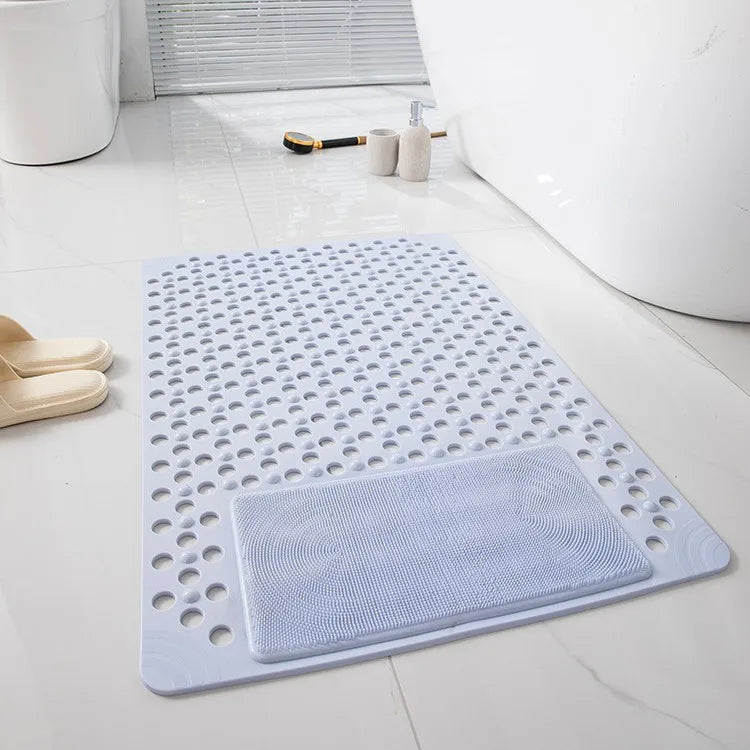 Non-slip Bath Mat with Foot Scrubber Panel