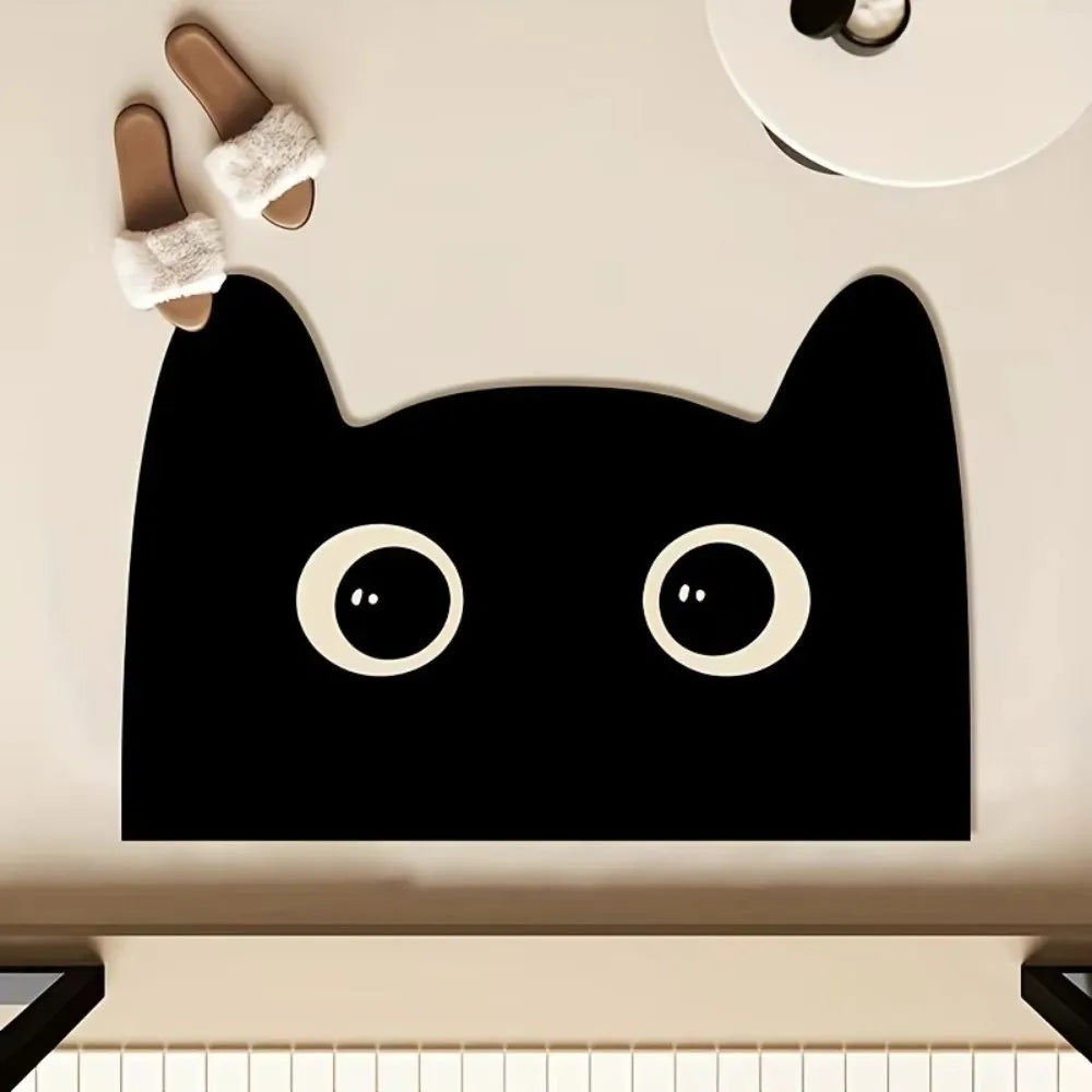 Adorable cat bath mat