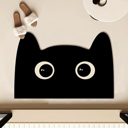 Adorable cat bath mat