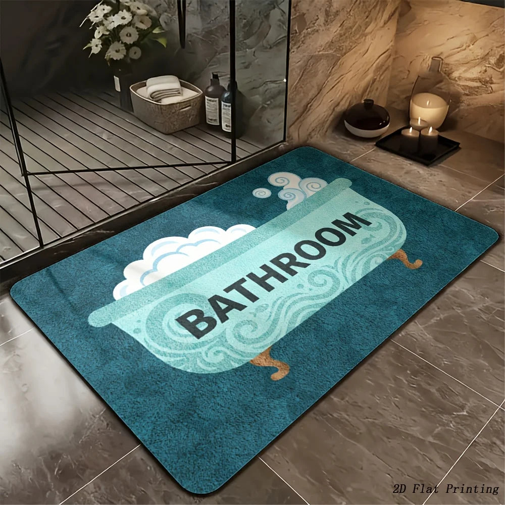 Tub sesign bath mat in teal