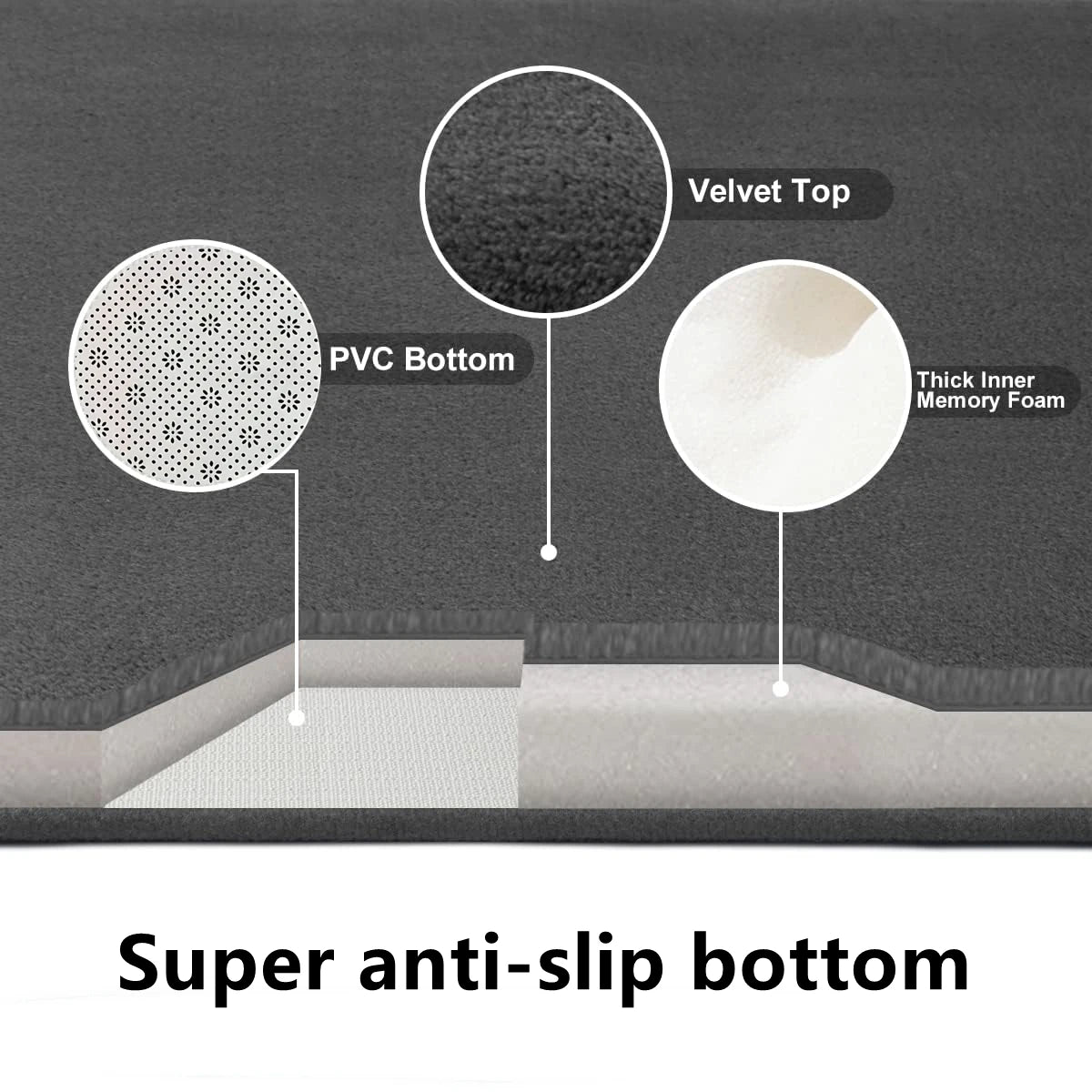 Grey memory foam bath mat