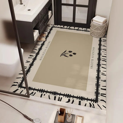 Extra large bath mat with tulip design