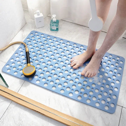 Blue anti slip shower mat