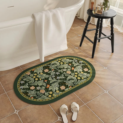 Retro oval bath mat