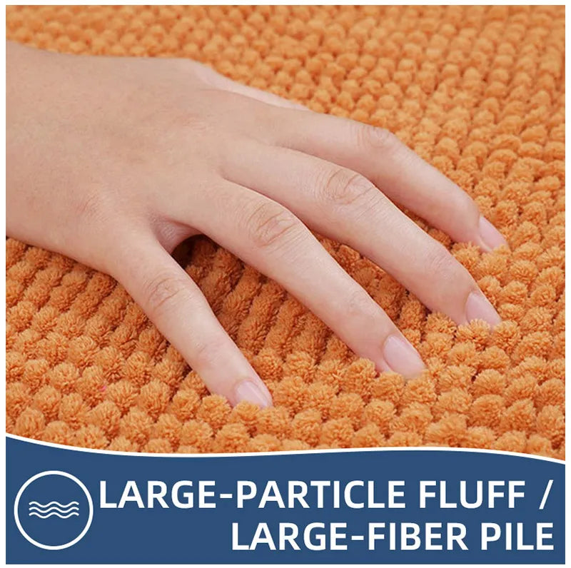 Chenille Bath Mat Set - 3 pieces