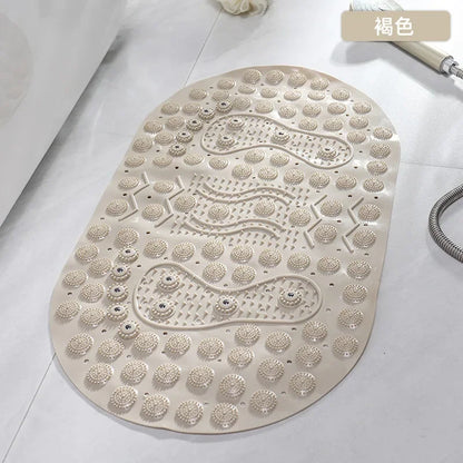 Beige massage bath mat