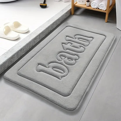 Embossed Bath Mat in Grey
