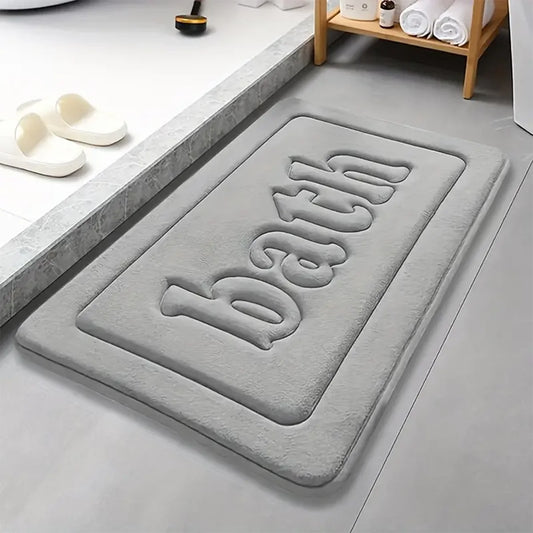 Embossed Bath Mat in Grey