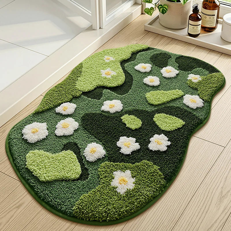floral bath mat