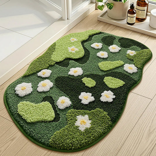 floral bath mat