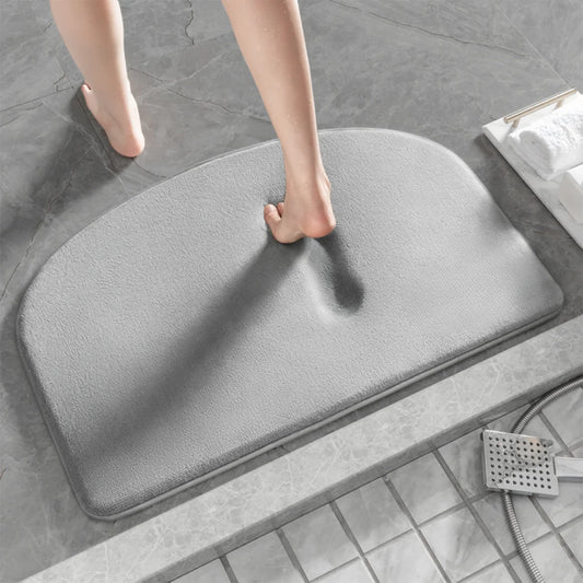 Half Circle Bath Mat in Grey