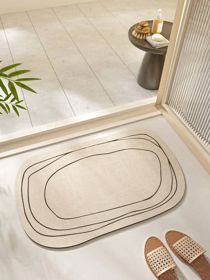Bath Mat with Hand-Drawn Line