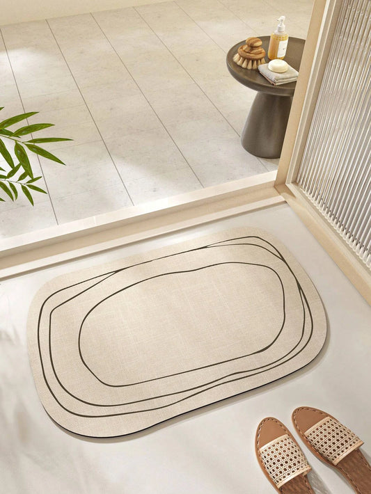 Bath Mat with Hand-Drawn Line