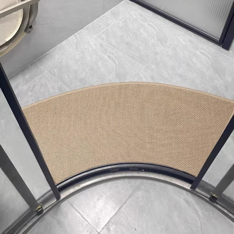 Curved Linen Bath Mat