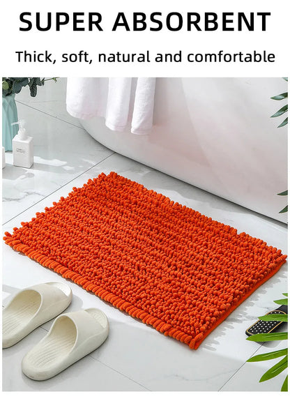 Orange bath mat