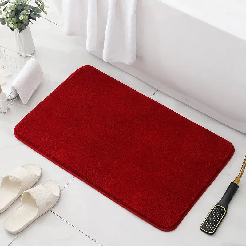 Deep red bath mat
