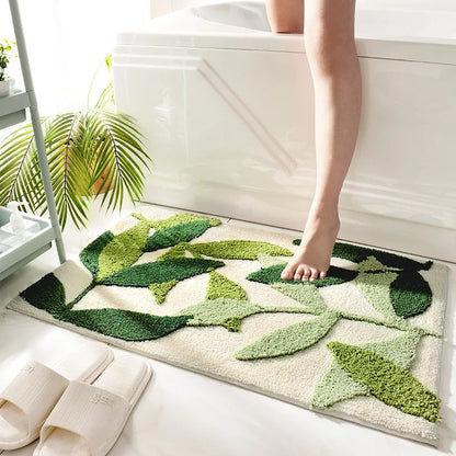 Anti-slip leaf bath mat
