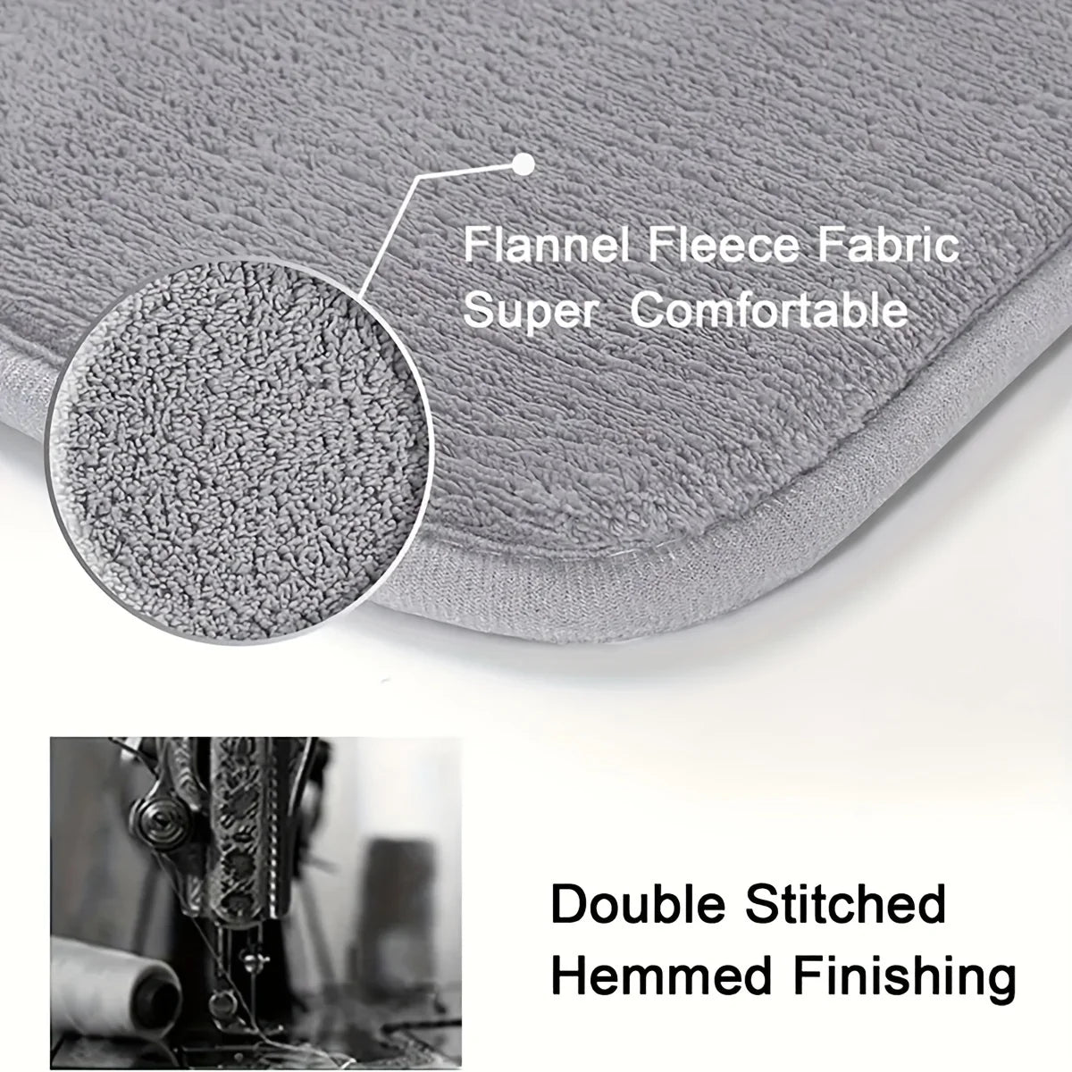 Grey L shaped bath mat