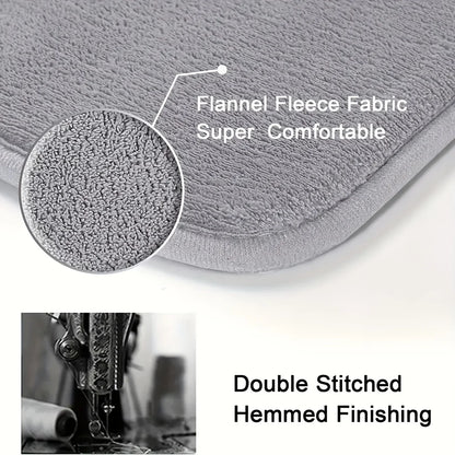 Grey L shaped bath mat
