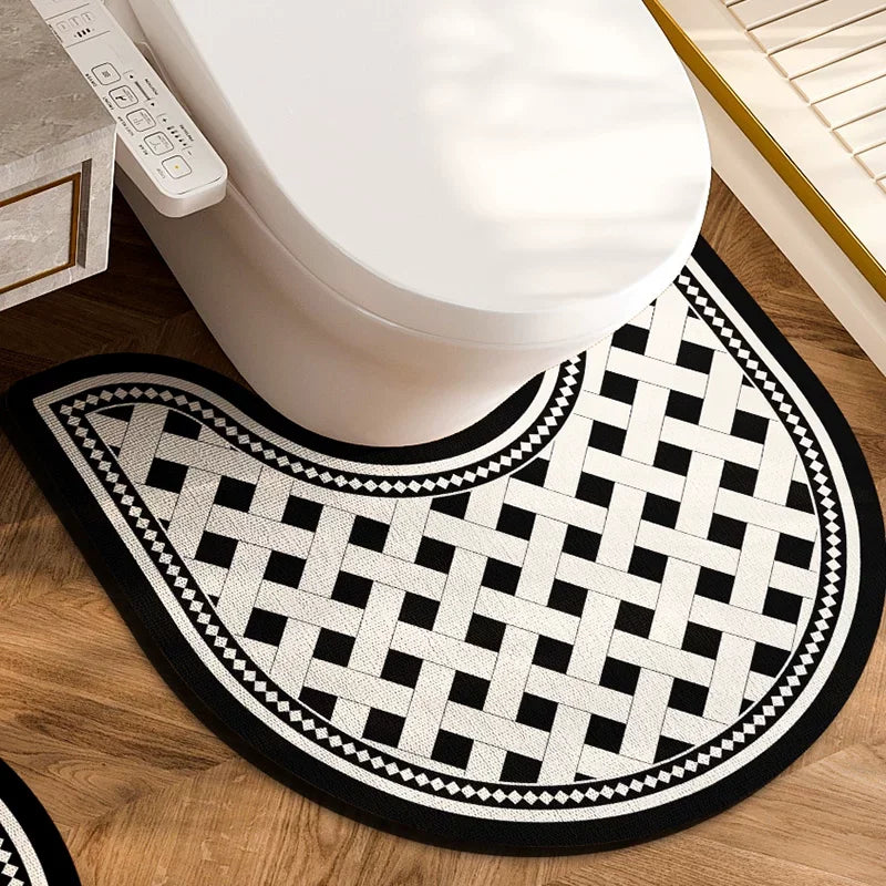 Black and White toilet mat