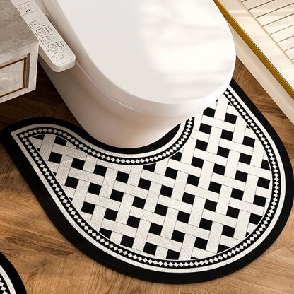 Black and White toilet mat