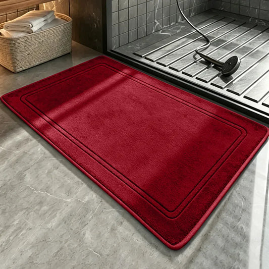 Red Bath Mat in Soft Velvet