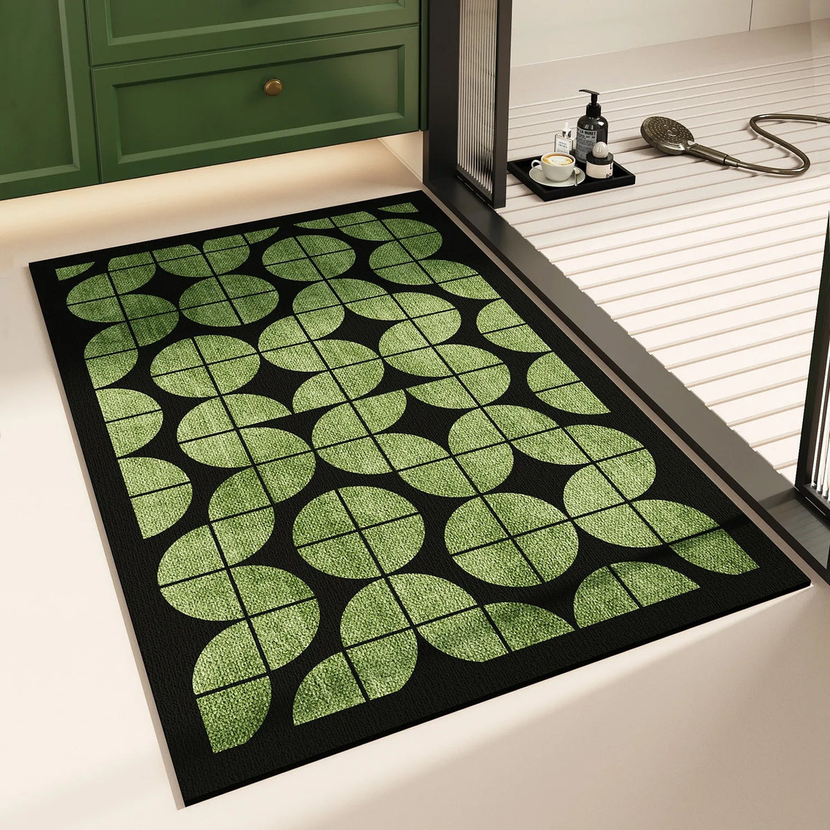 Mid Century Green Bath Mat