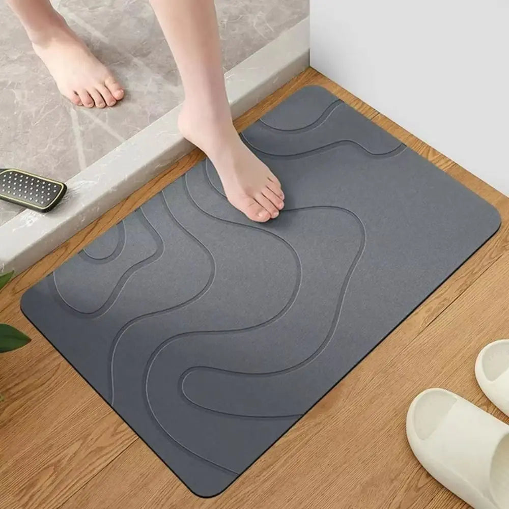 Grey anti slip bath mat