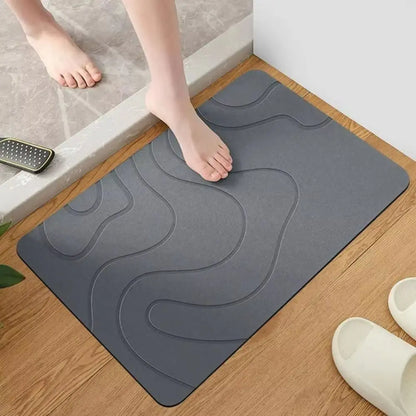 Grey anti slip bath mat