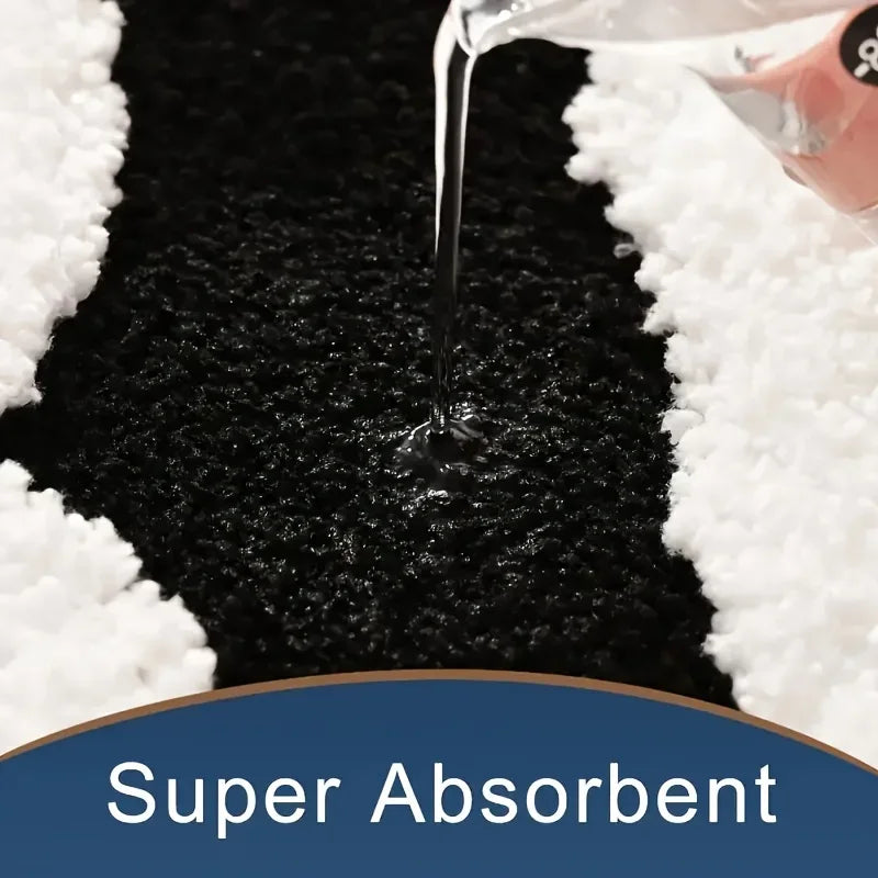 Black and White Bath Mat Slogan