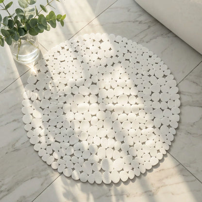 White Pebble Shower Bath Mat