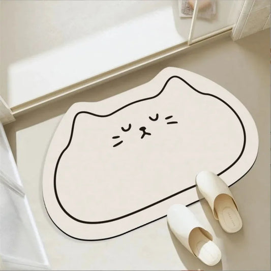 Cute Cat Head Bath Mat