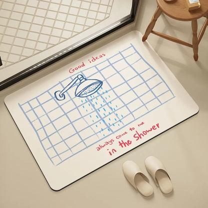 Funny slogan bath mat