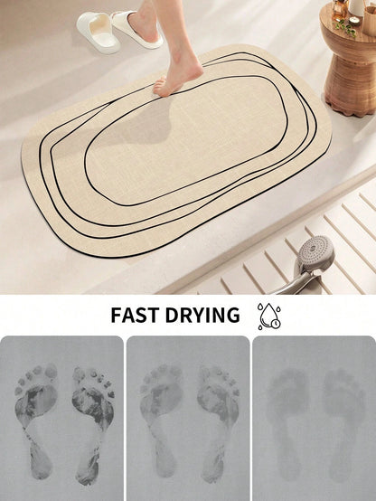 Bath Mat with Hand-Drawn Line