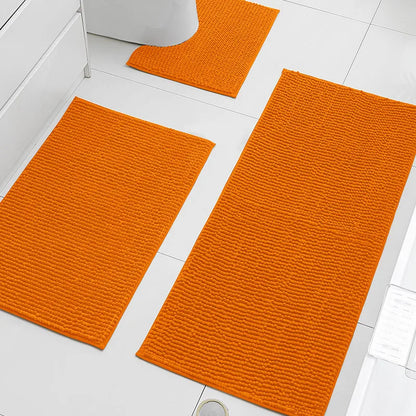Chenille Bath Mat Set - 3 pieces