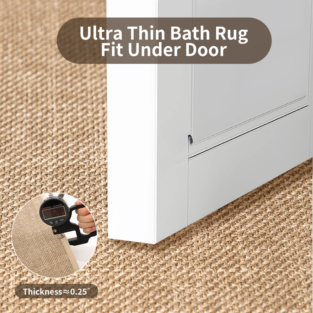 Thin beige bath mat