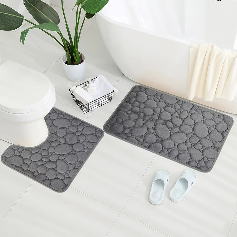 Grey 2 pieces bath mats