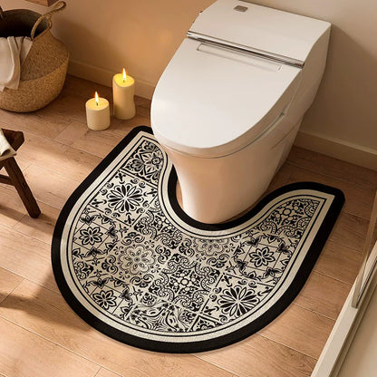 Black and White toilet mat