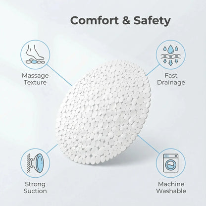 White Pebble Shower Bath Mat