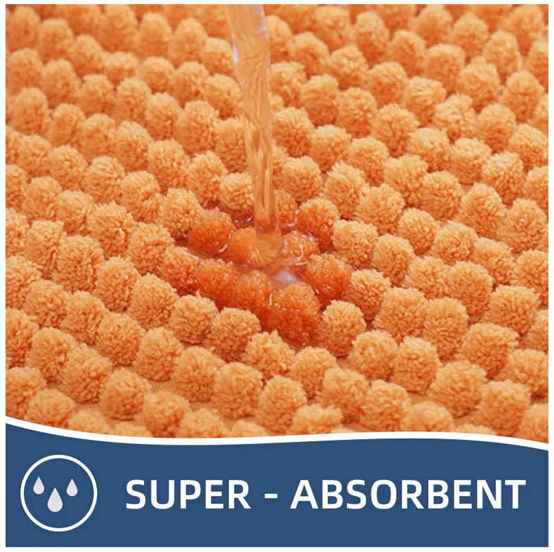 Chenille Bath Mat Set - 3 pieces