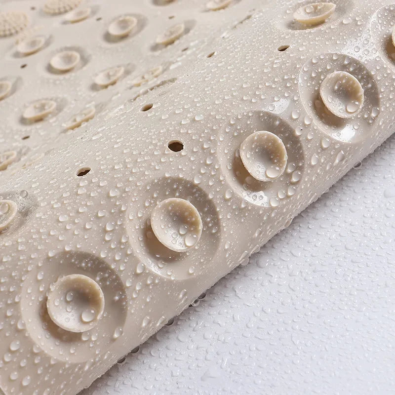 Beige massage bath mat