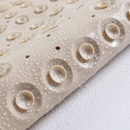 Beige massage bath mat