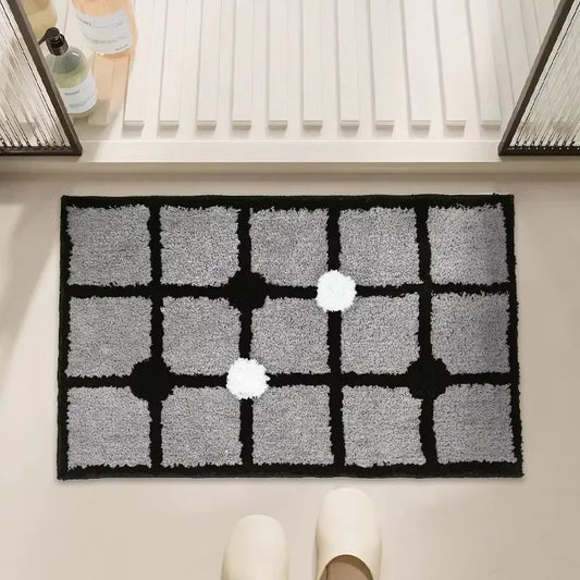 Grid Bath Mat in Grey