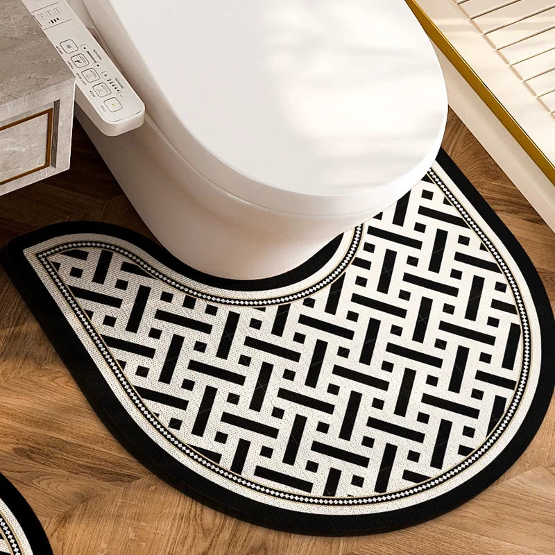 Black and White toilet mat