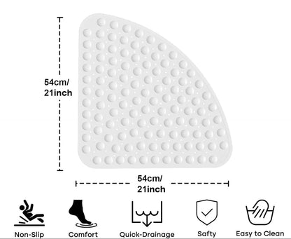 White Corner Bath Mat